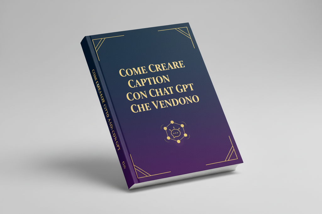 generami un modello 3D di un ebook con titolo : come creare caption con chat gpt che vendono